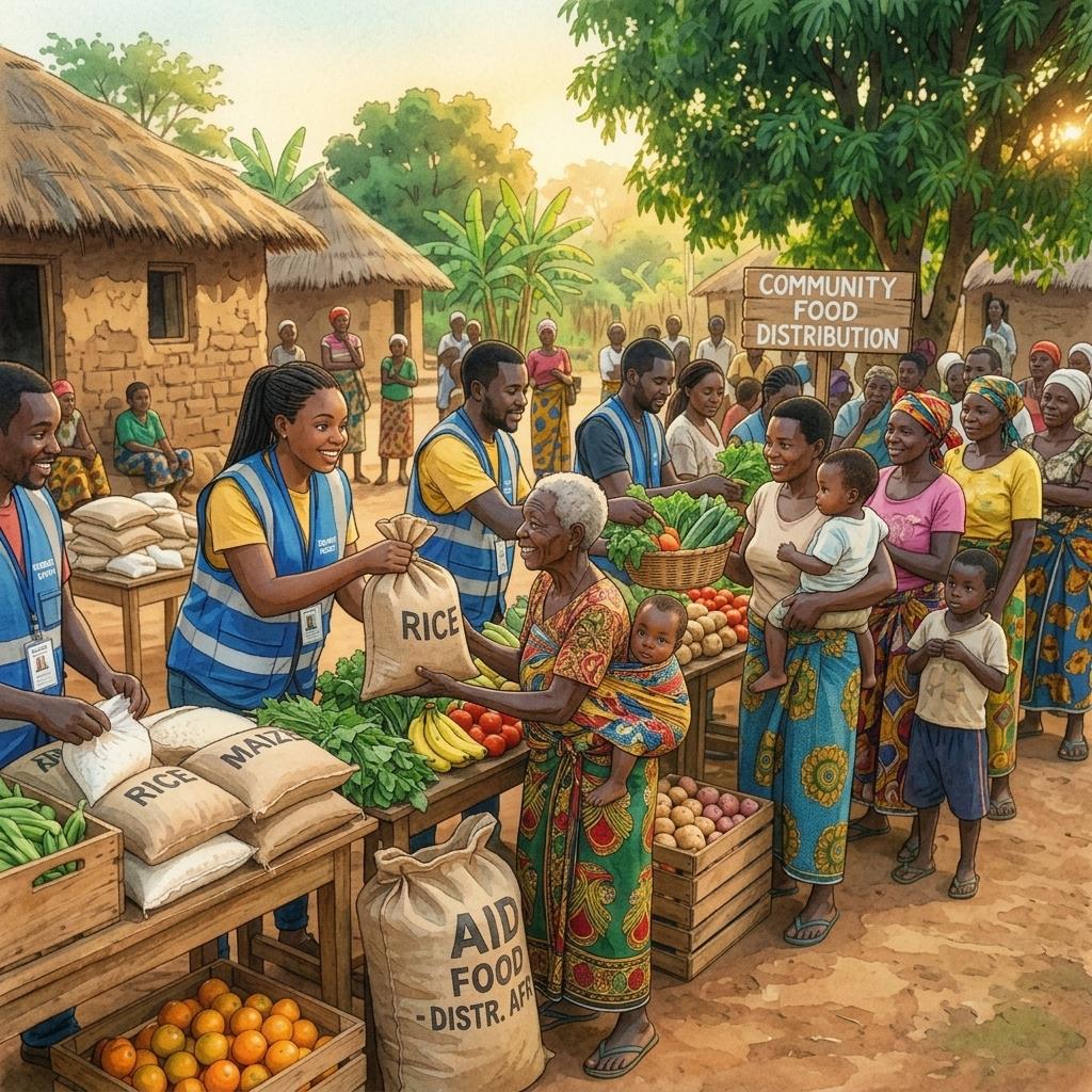Distribution de colis alimentaires