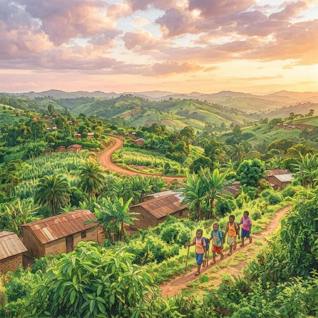 Paysage rural de l'Ouest du Cameroun